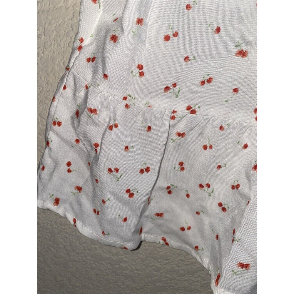 new Babydoll Cherry Blouse Shirt Crop Tie Front Fairy Dainty 90s retro sexy - Picture 7 of 8